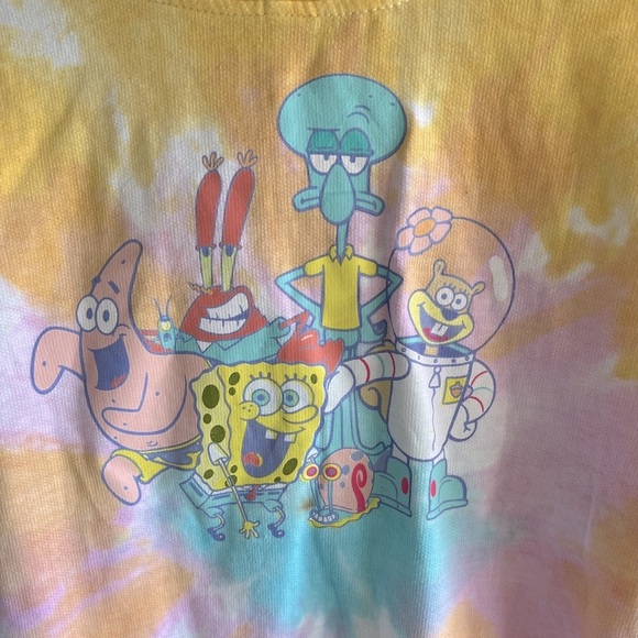 NWT SpongeBob Tie Dye Hoodie Sweatshirt - Picture 3 of 5